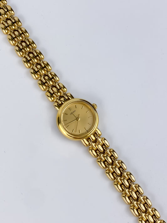 Seiko Vintage Watch Gold Round Dial