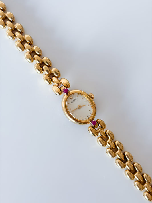Vintage Seiko Rubies Gold Cocktail Watch