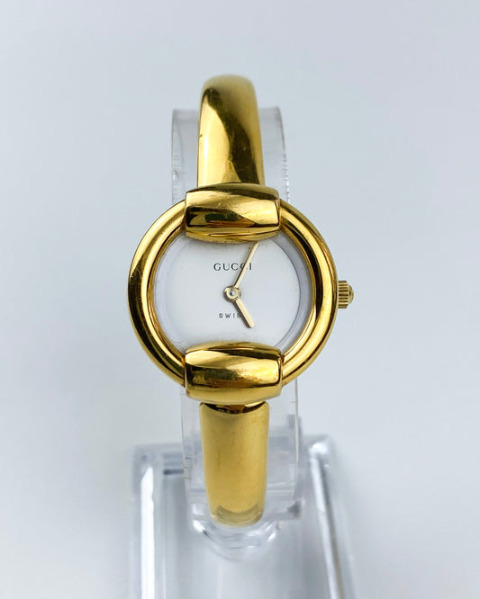 Gucci Vintage Watch Gold 1400L Round Dial Original Guarantee & Box