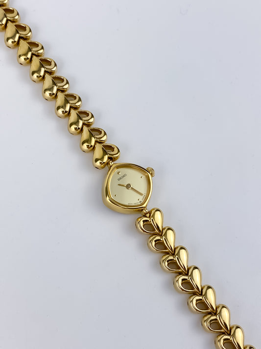 Seiko Vintage Watch Gold Hearts
