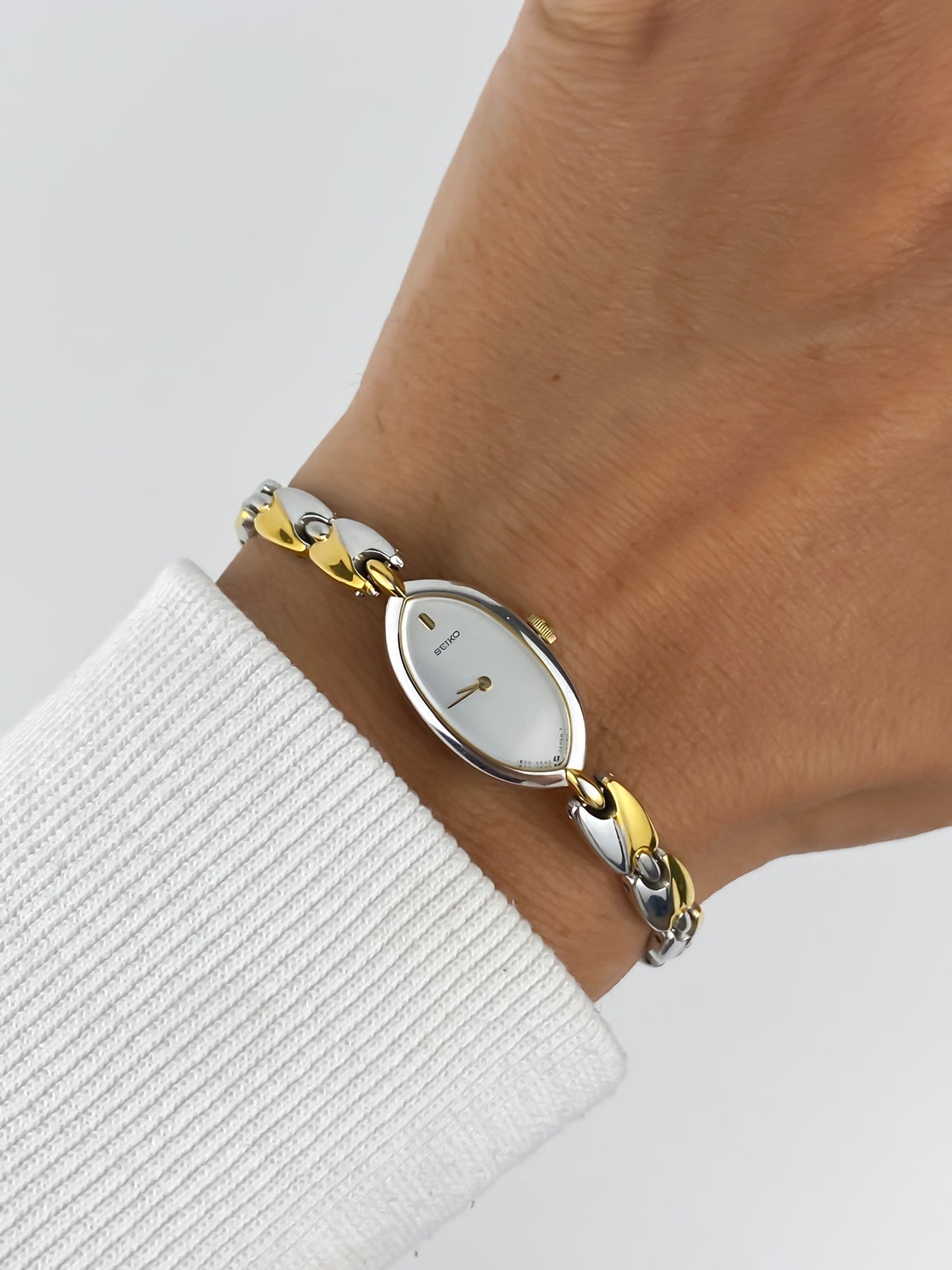 Seiko Vintage Watch Dual Tone Thin Bracelet