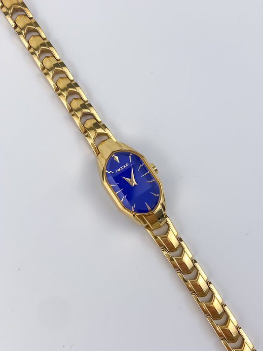 Nicole Vintage Gold Watch Blue Dial