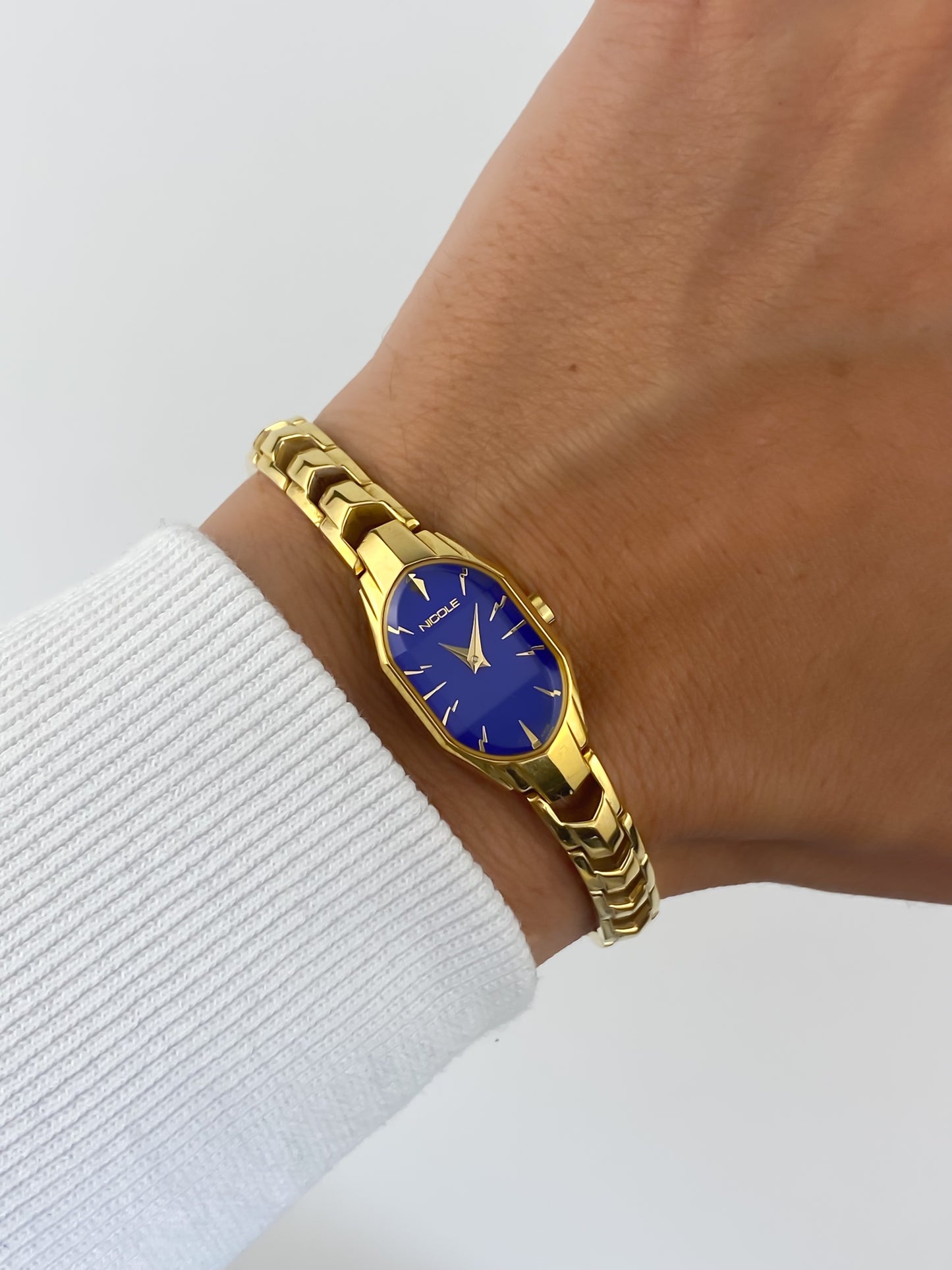 Nicole Vintage Gold Watch Blue Dial
