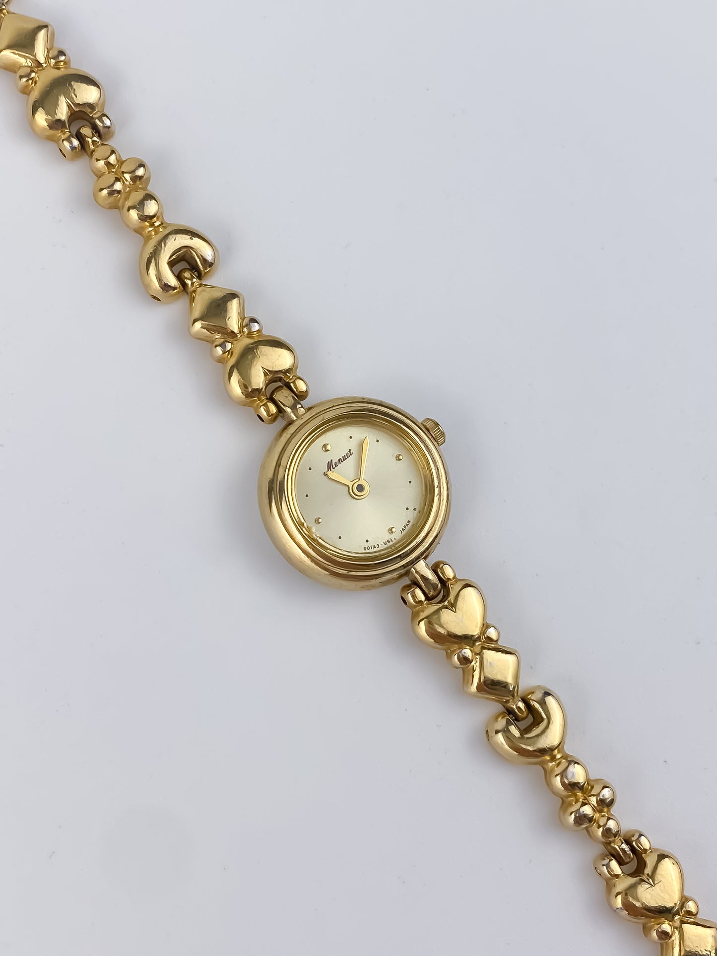 Casio Vintage Gold Watch Hearts Chain Bracelet