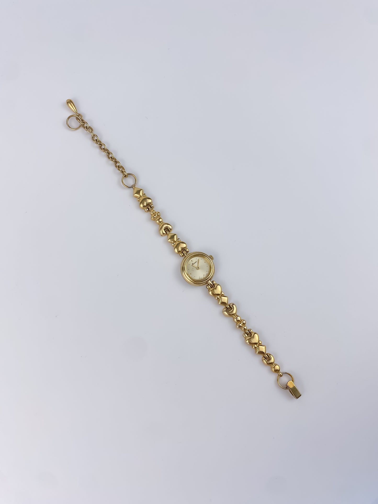 Casio Vintage Gold Watch Hearts Chain Bracelet