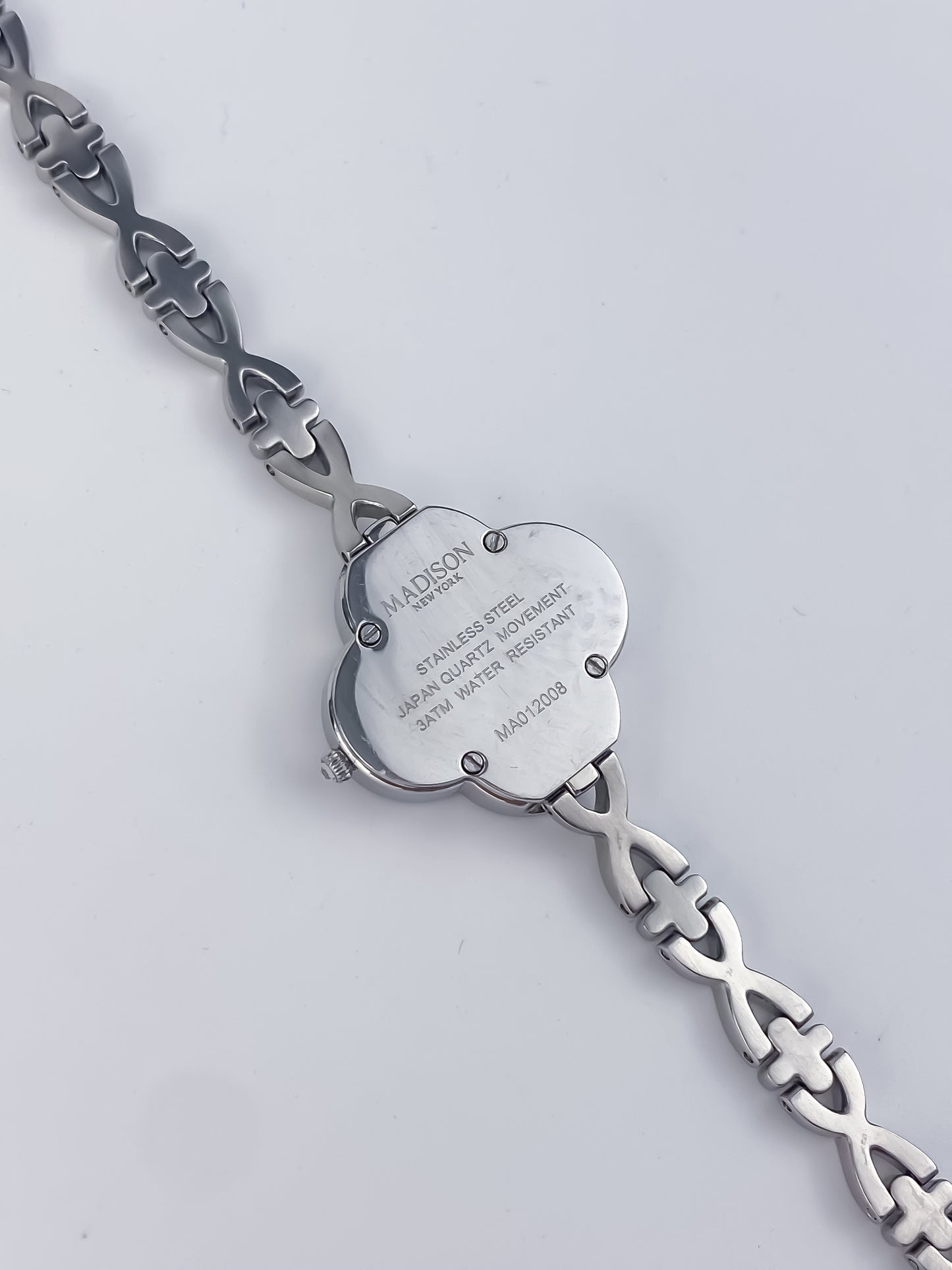 Madison New York Vintage Clover Jewelry Watch Silver Pink