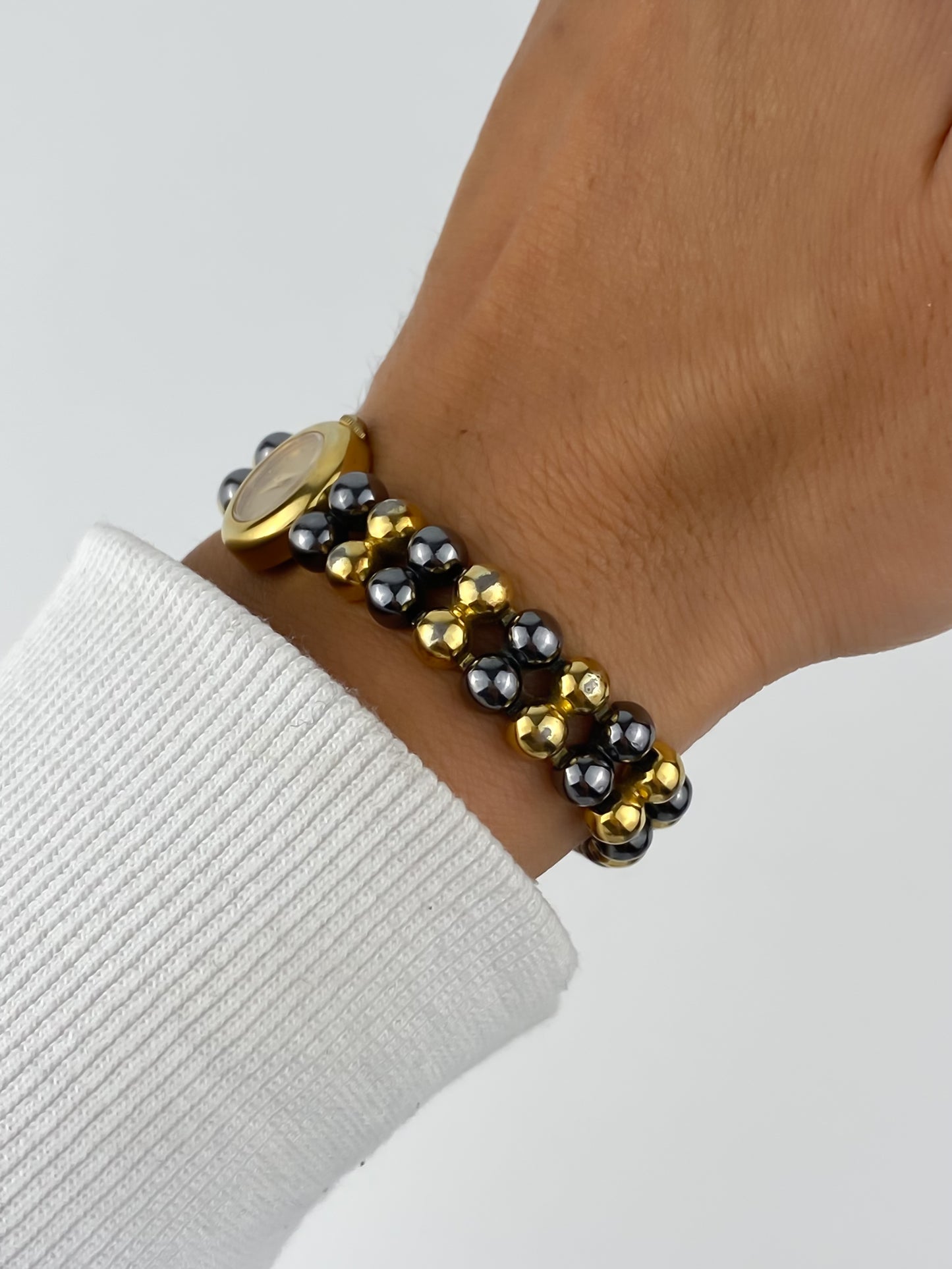 Seiko Vintage Gold & Black Pearls