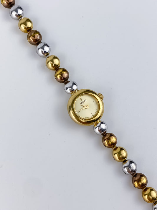 Seiko Vintage Watch 3 Gold Pearls