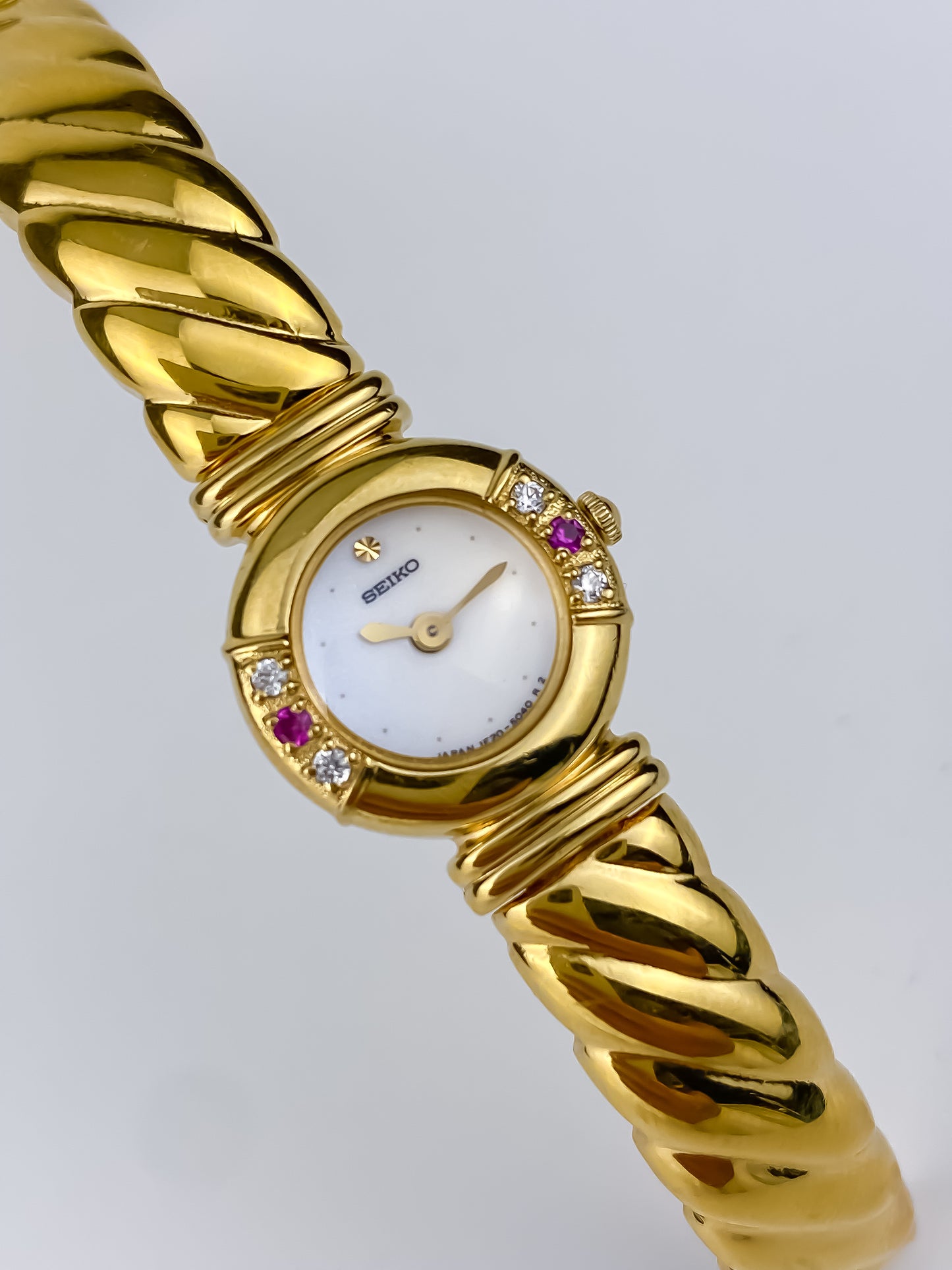 Seiko Ruby & Diamonds Vintage Bangle Watch