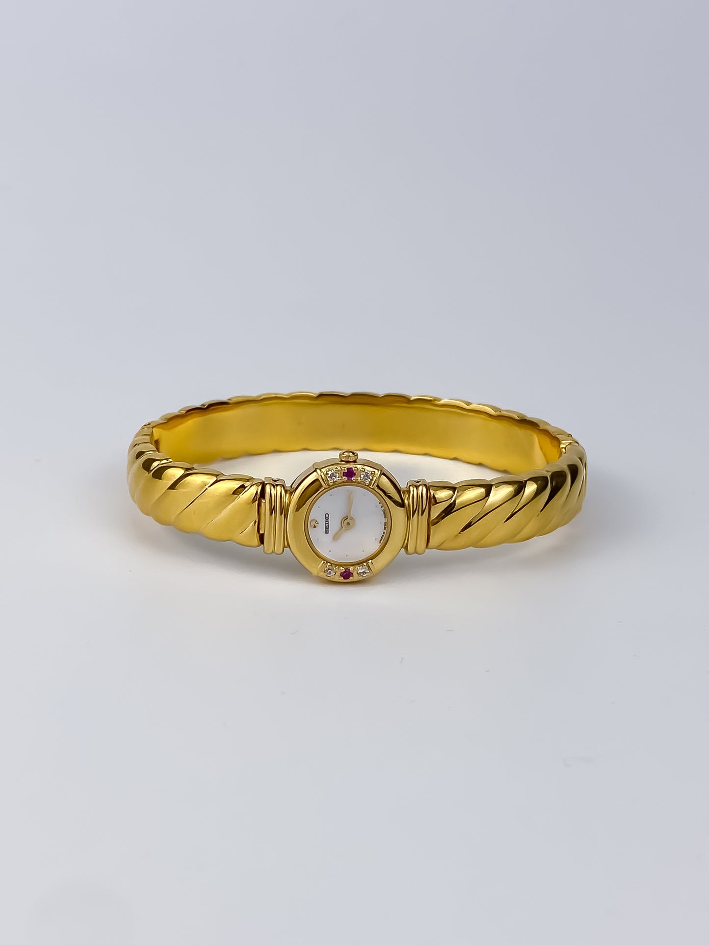 Seiko Ruby & Diamonds Vintage Bangle Watch