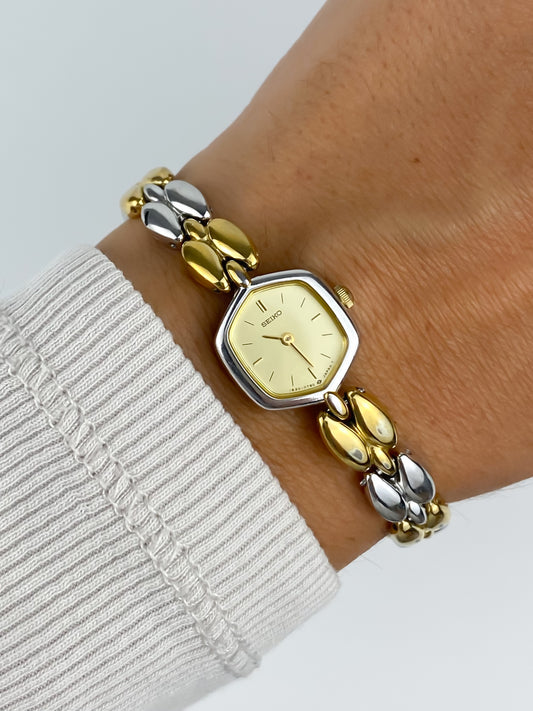 Seiko Hexagonal Duo Tone Vintage Watch