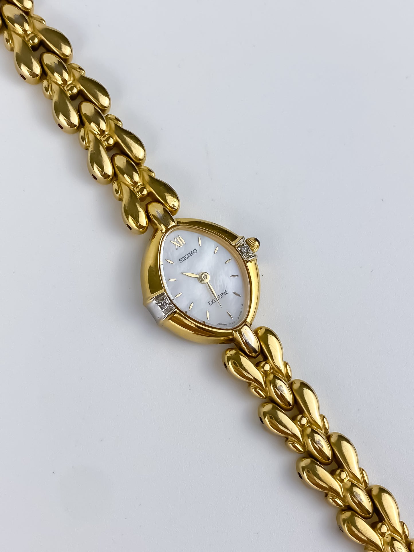 Seiko Exceline Diamonds Vintage Gold Braid Watch