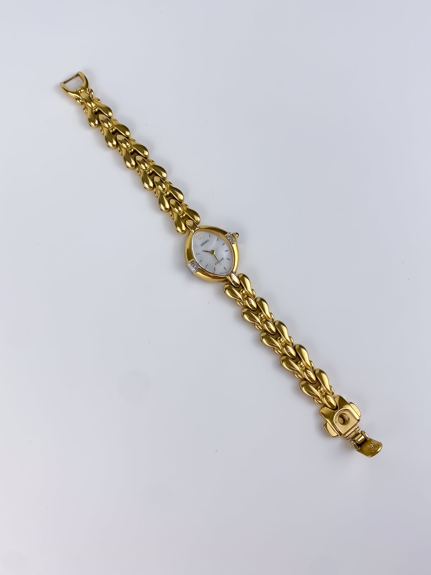 Seiko Exceline Diamonds Vintage Gold Braid Watch
