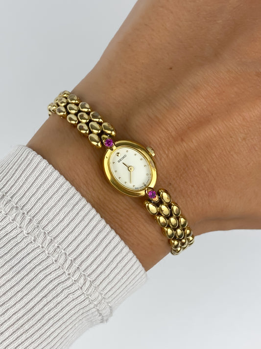 Seiko Rubies Vintage Gold Braid Watch