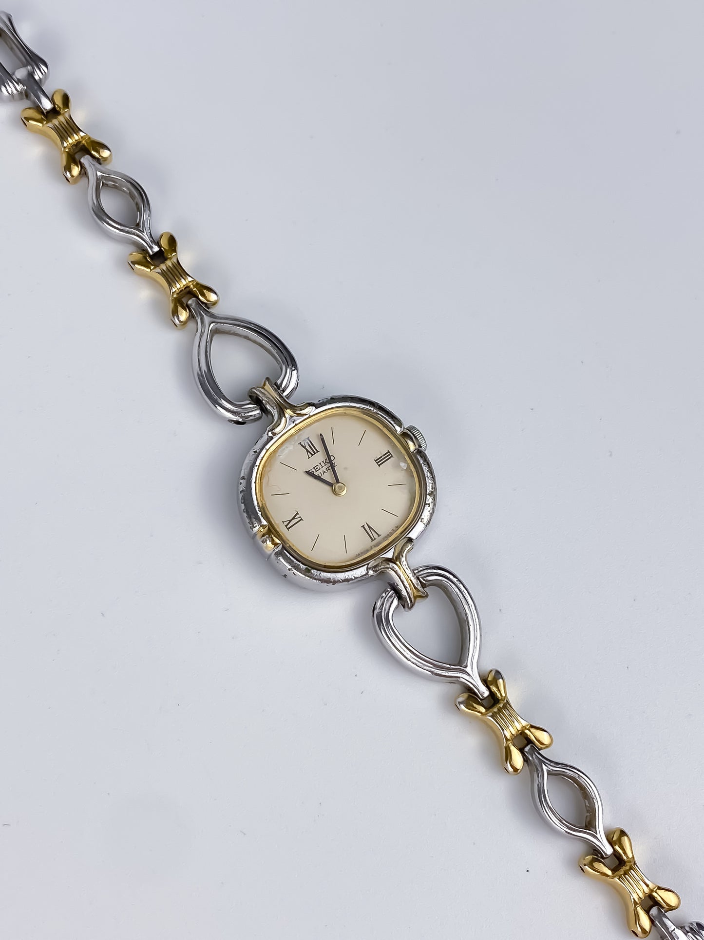 Seiko Sculptural Duo Tone Vintage Watch
