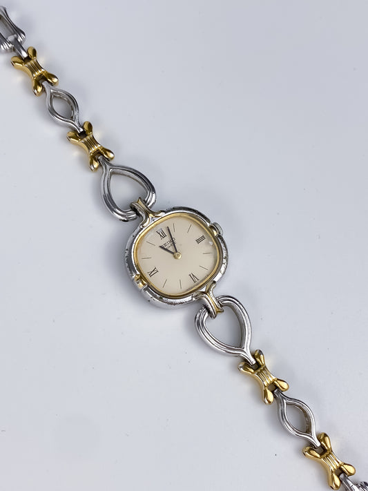Seiko Sculptural Duo Tone Vintage Watch