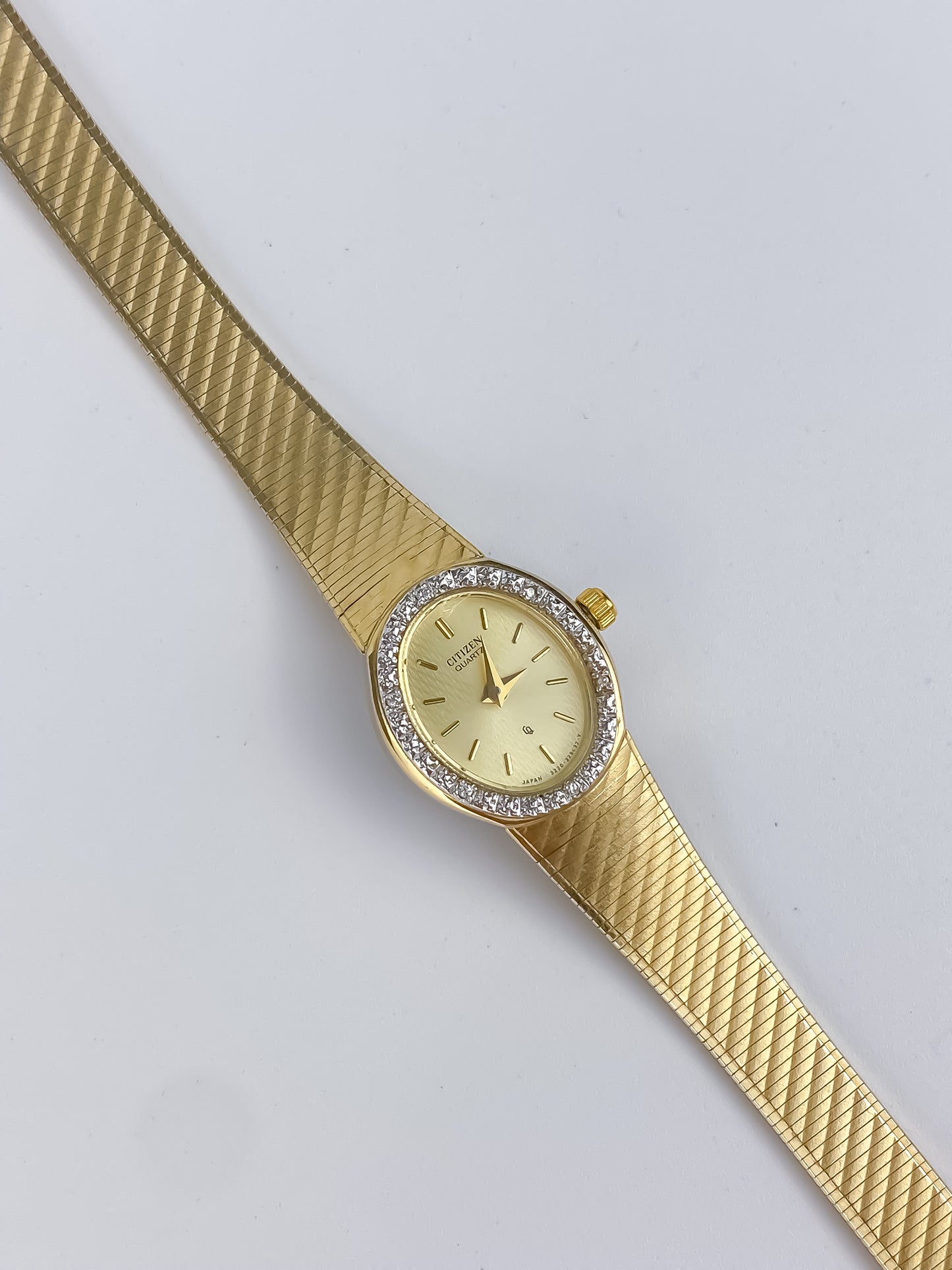 Citizen Gold Diamonds Vintage Mesh Bracelet Watch