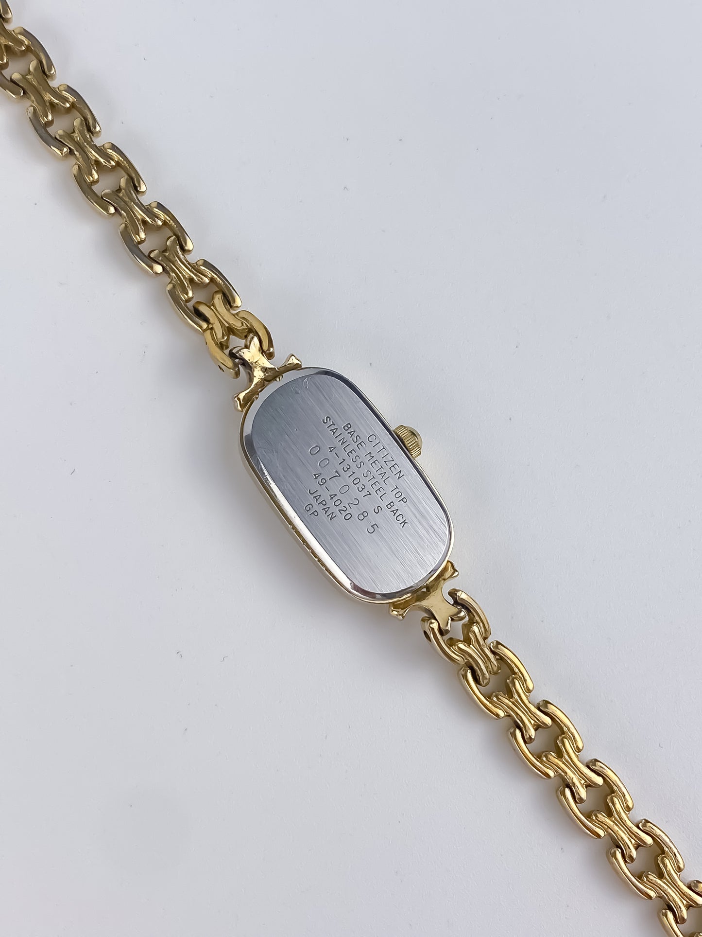 Citizen Sculptural Rectangular Dial Gold Plated Watch