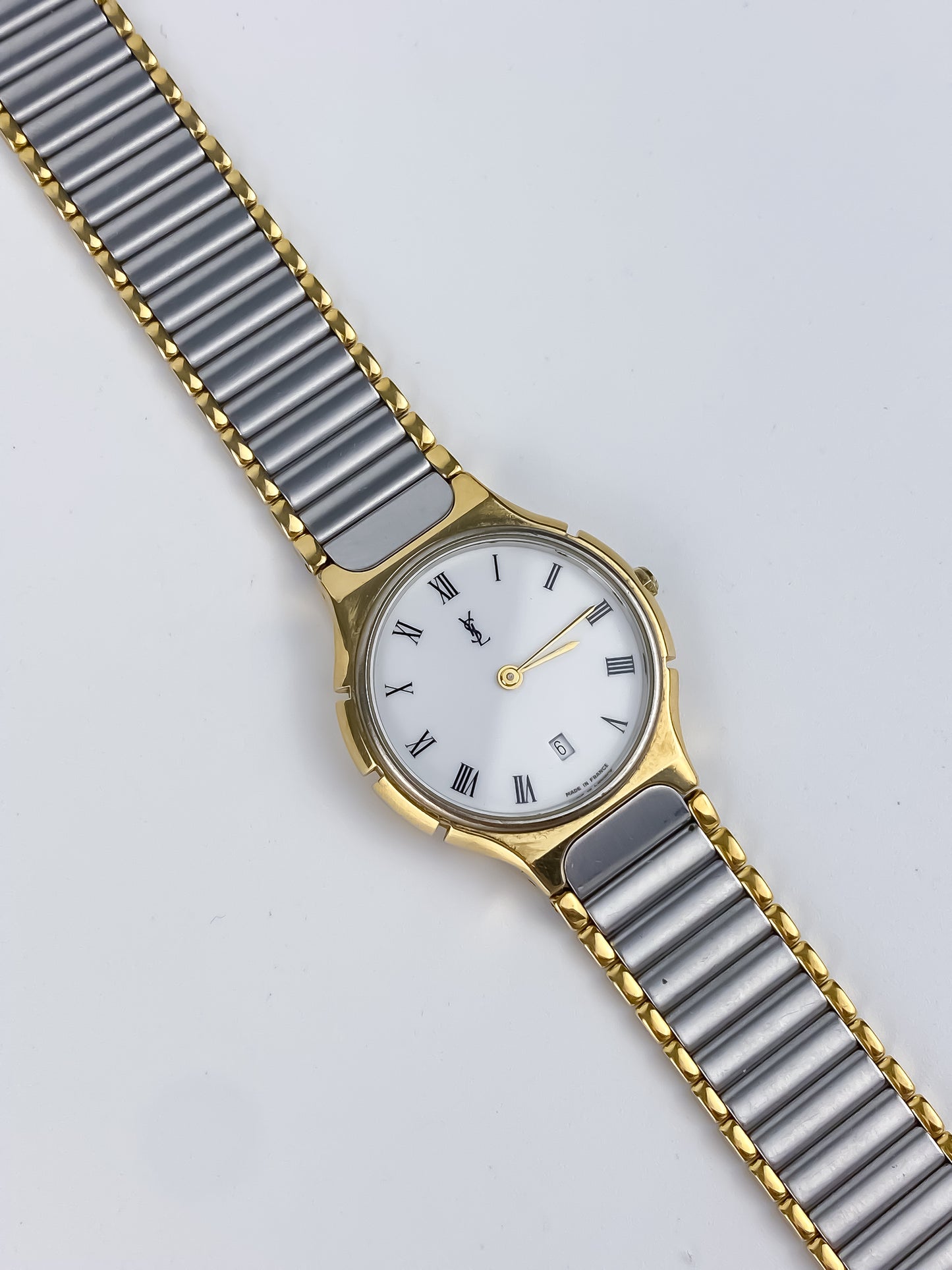 Yves Saint Laurent Unisex Duo Tone Roman Numbers Watch