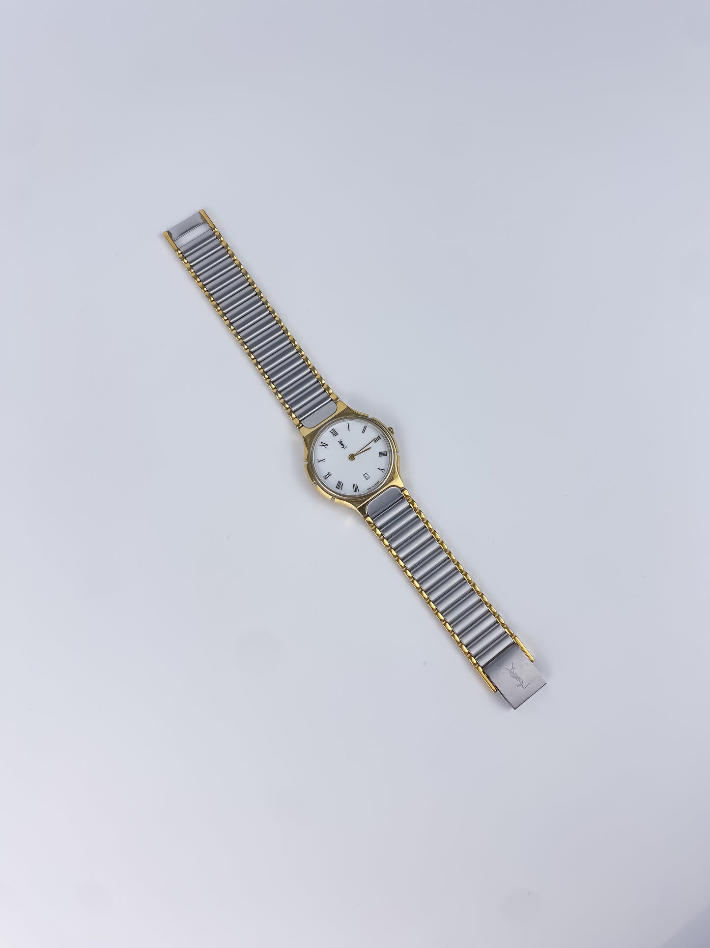 Yves Saint Laurent Unisex Duo Tone Roman Numbers Watch