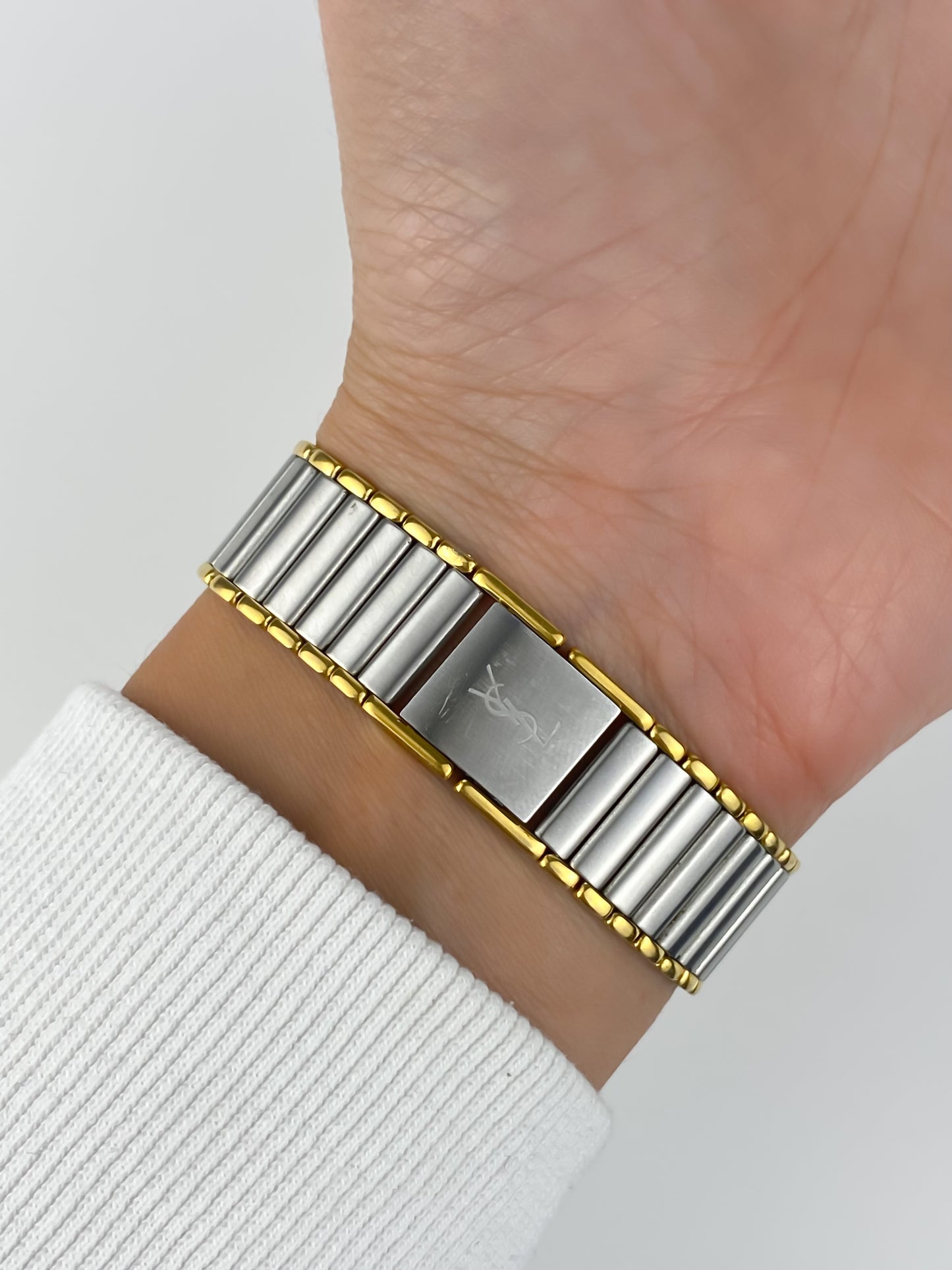 Yves Saint Laurent Unisex Duo Tone Roman Numbers Watch