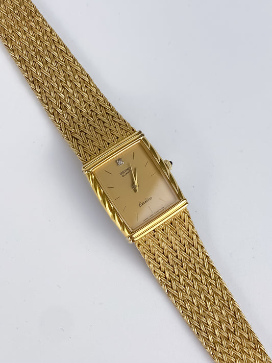 Seiko Exceline Diamond Gold Mesh Bracelet