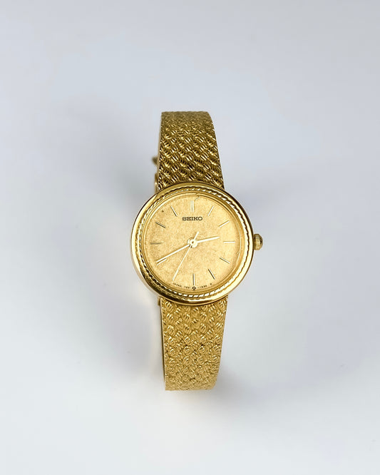 Seiko Vintage Watch Gold Round