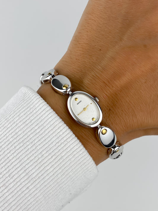 Rare Vintage Seiko Design Duo Tone Cocktail Watch 1990s