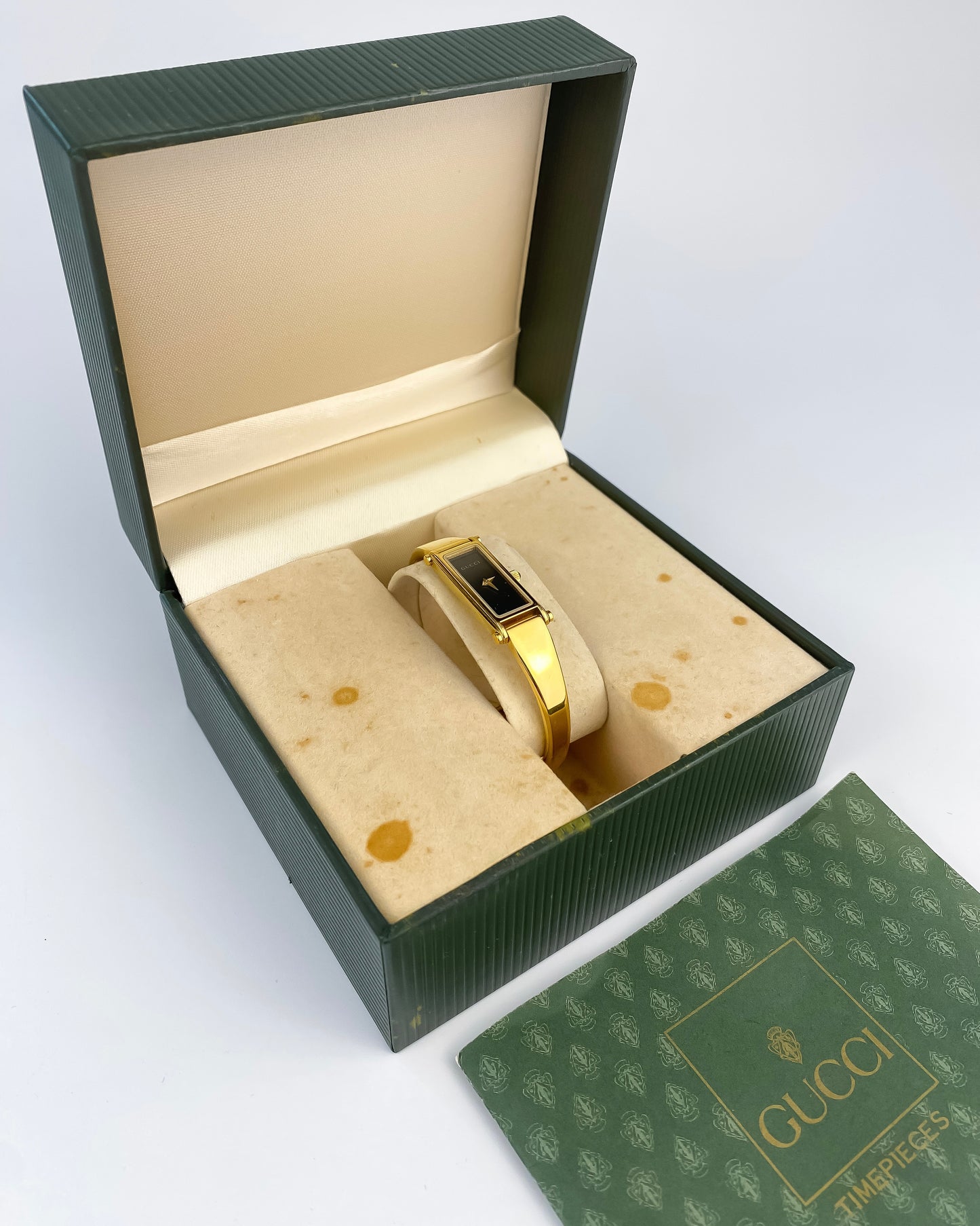 Gucci Vintage Gold Watch Black Dial