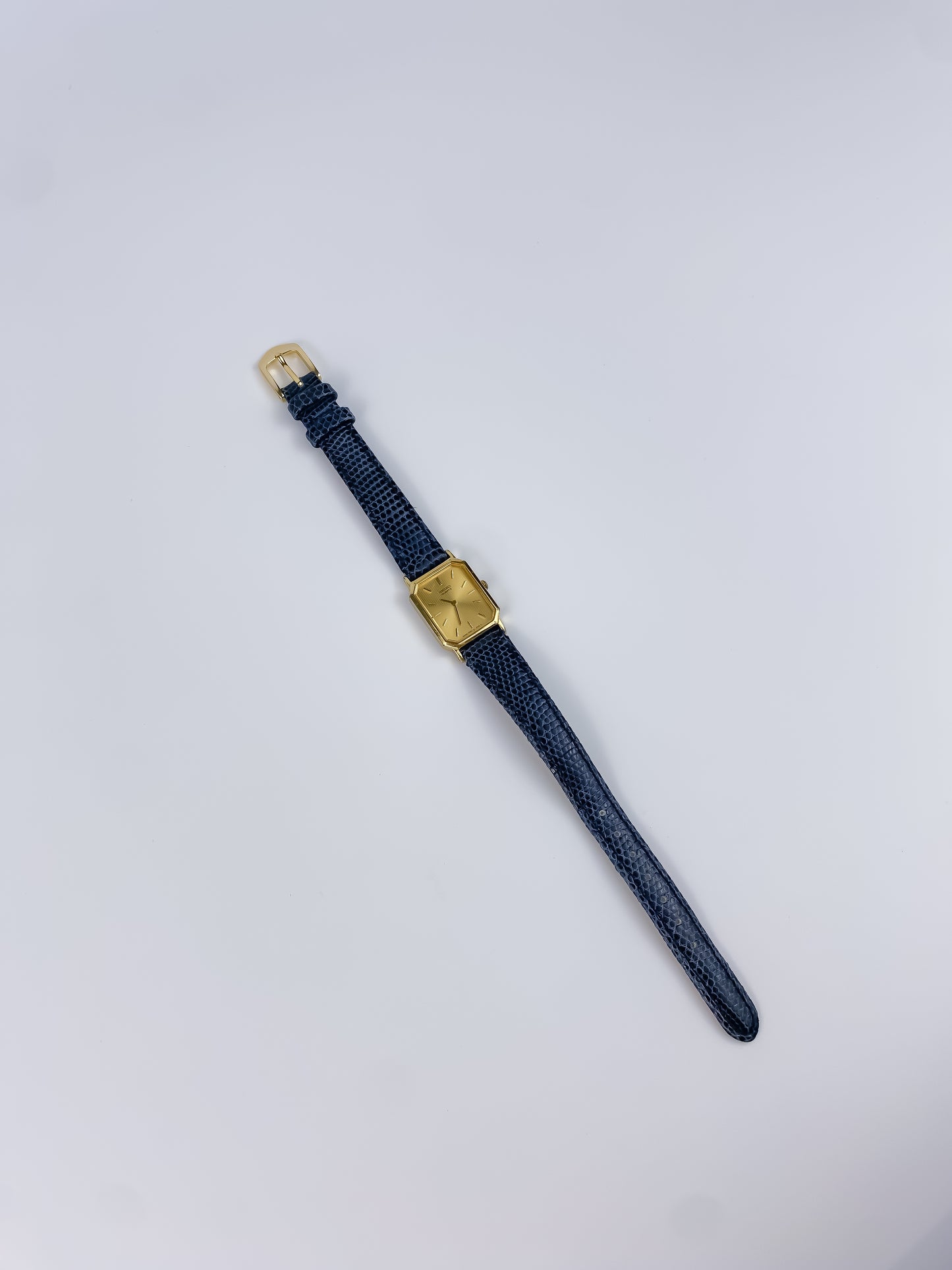 Seiko Blue Leather Gold Vintage Watch 1990