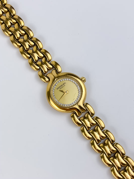 Raymond Weil Geneva Gold Diamonds Vintage Watch Box & Papers