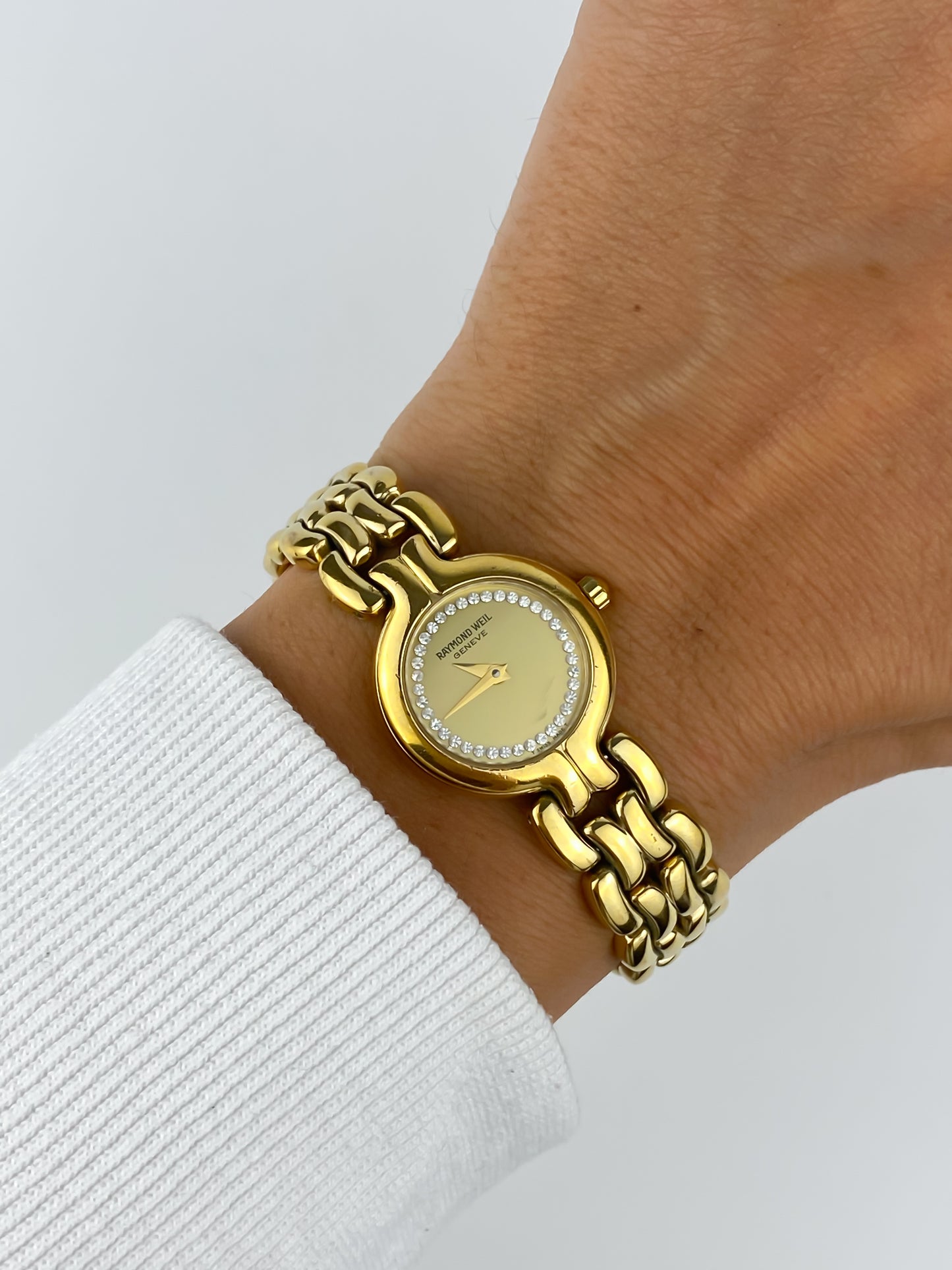 Raymond Weil Geneva Gold Diamonds Vintage Watch Box & Papers
