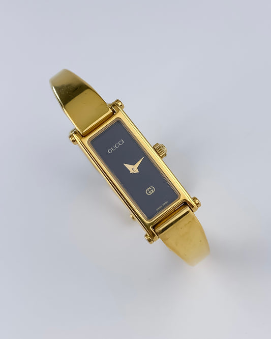 Gucci Vintage Watch Gold 1500L Black Dial