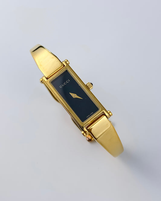 Gucci Vintage Watch Gold 1500L Black Dial