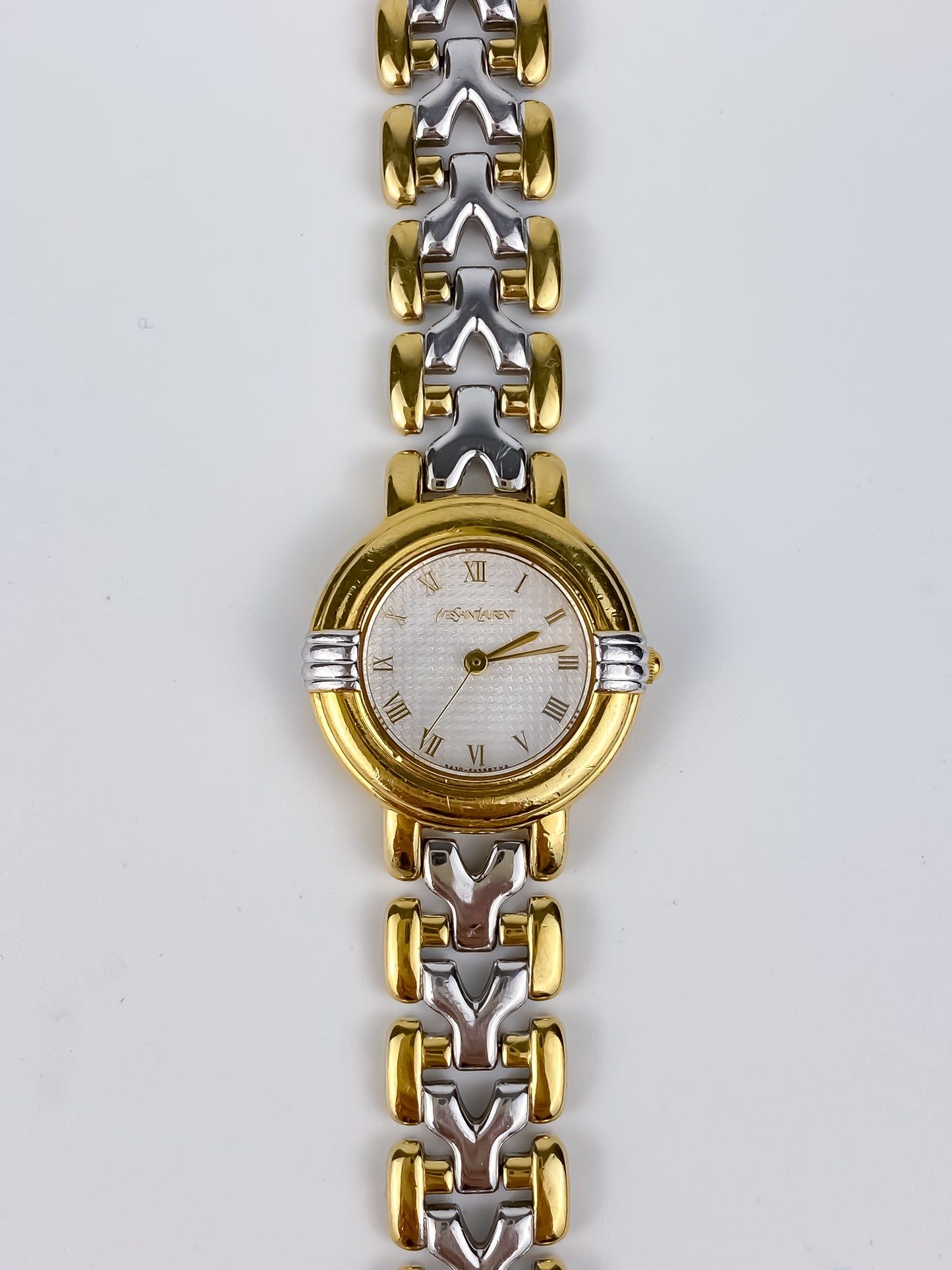 Yves Saint Laurent Duo Tone Vintage Watch Round Dial