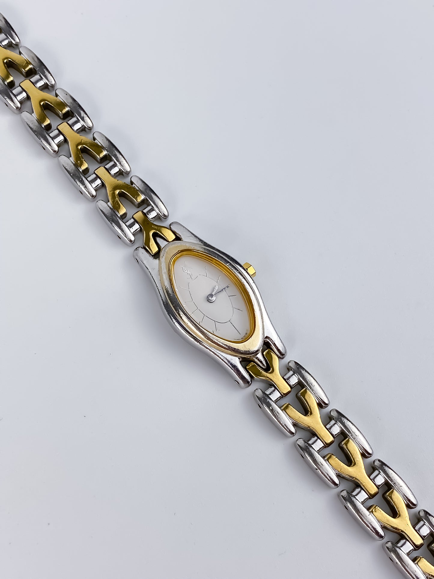 Yves Saint Laurent Duo Tone Vintage Watch Oval Dial
