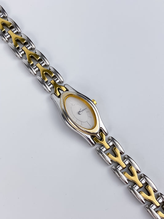 Yves Saint Laurent Duo Tone Vintage Watch Oval Dial
