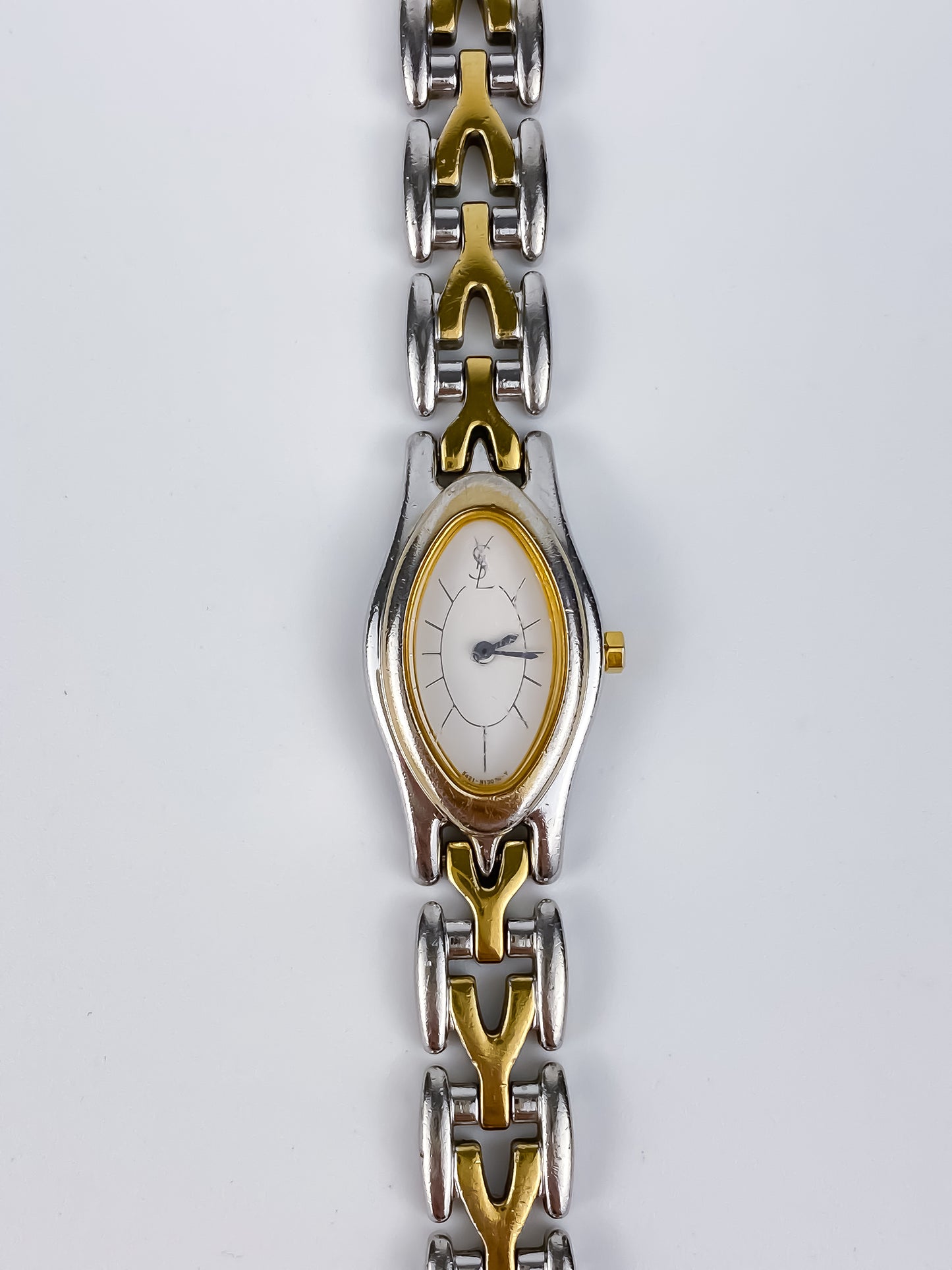 Yves Saint Laurent Duo Tone Vintage Watch Oval Dial