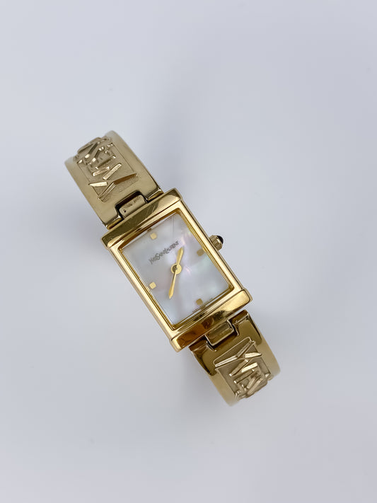 Rare Yves Saint Laurent Vintage Gold Watch Bangle 40th Anniversary 2002 Yk2