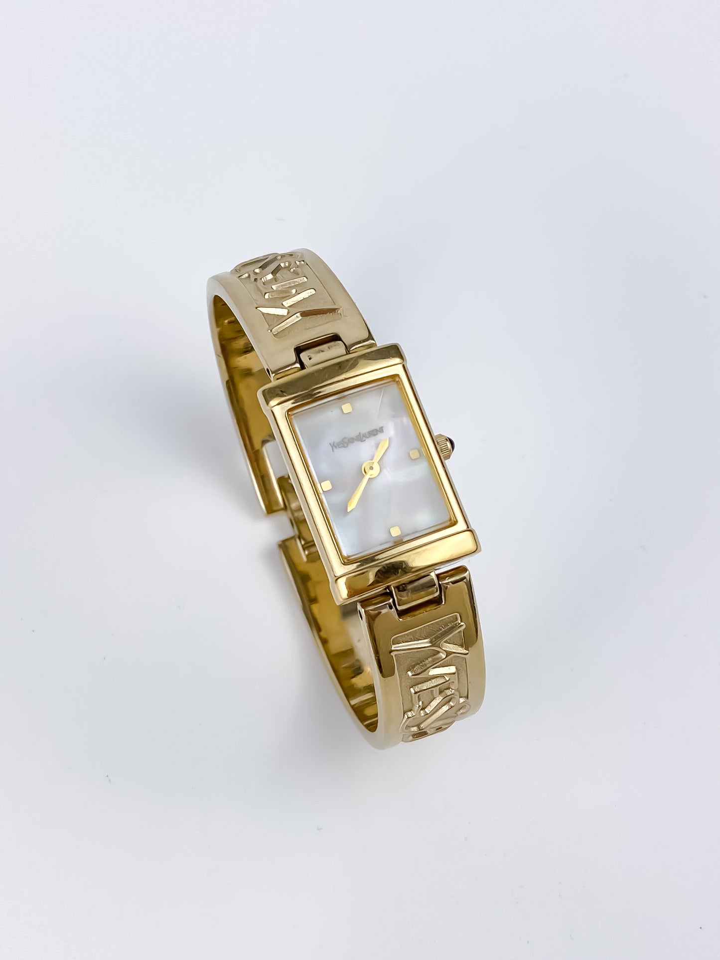 Rare Yves Saint Laurent Vintage Gold Watch Bangle 40th Anniversary 2002 Yk2