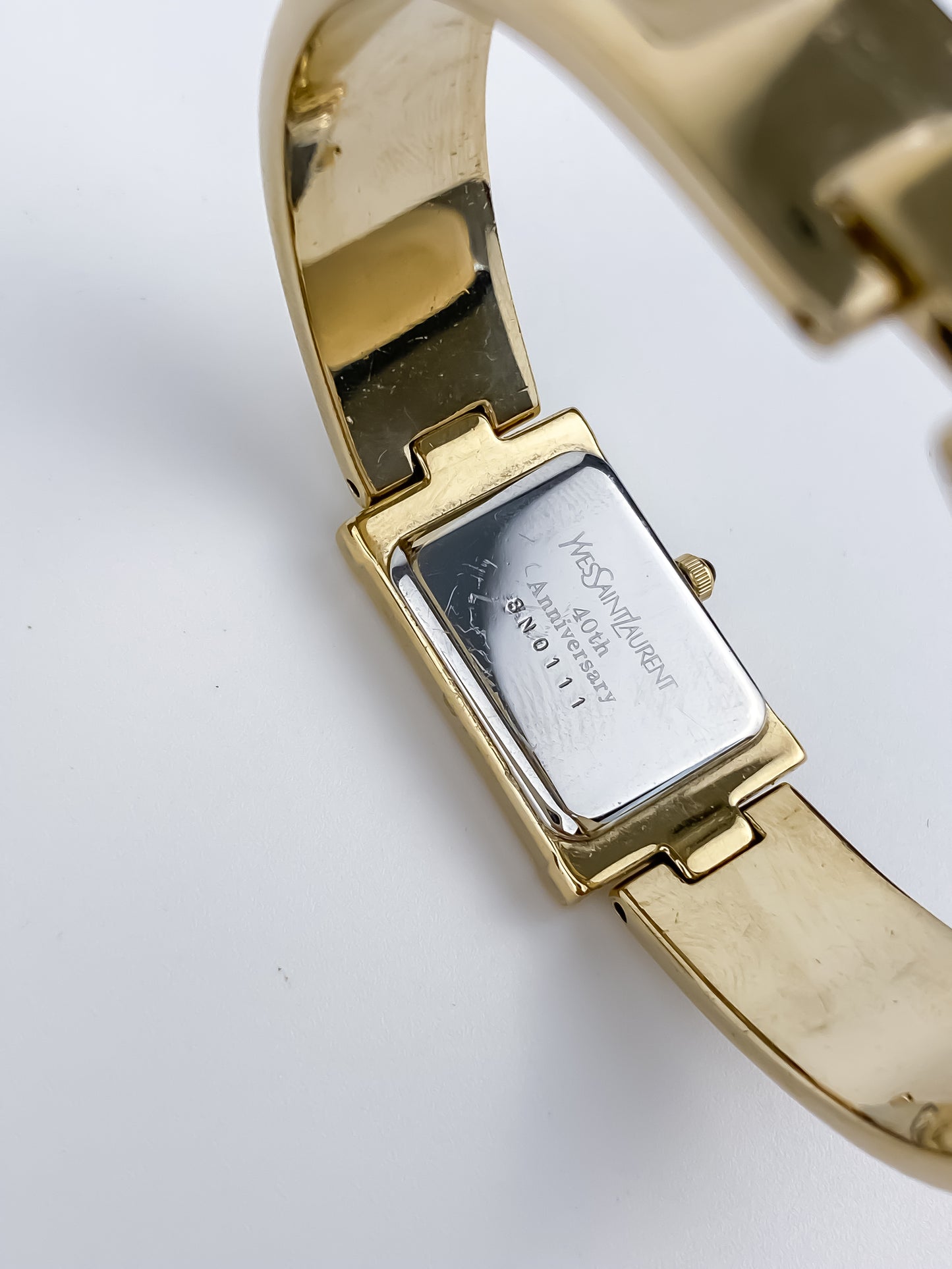 Rare Yves Saint Laurent Vintage Gold Watch Bangle 40th Anniversary 2002 Yk2
