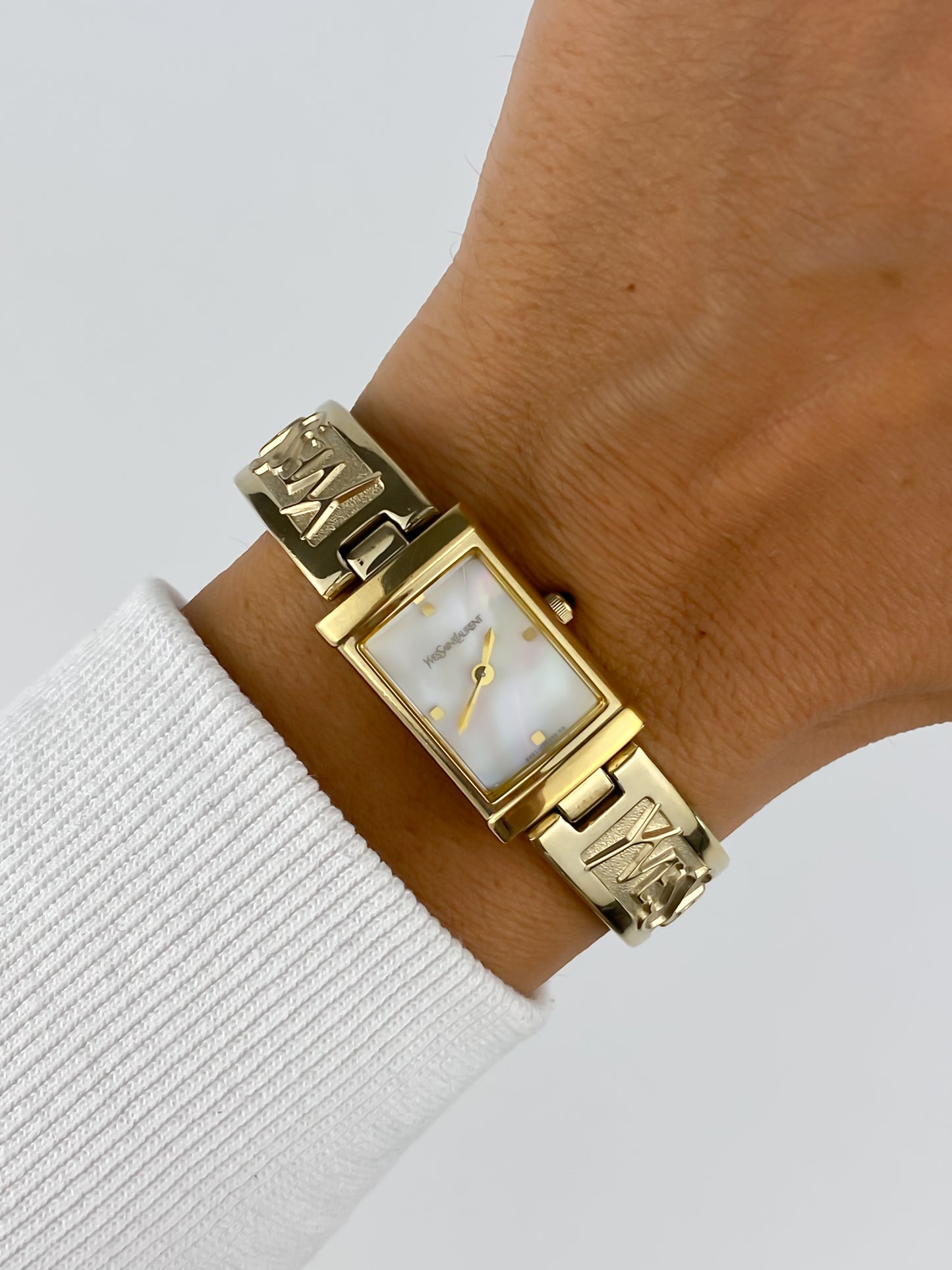 Rare Yves Saint Laurent Vintage Gold Watch Bangle 40th Anniversary 2002 Yk2