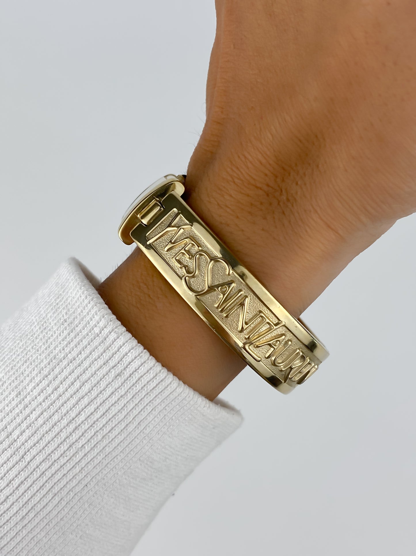 Rare Yves Saint Laurent Vintage Gold Watch Bangle 40th Anniversary 2002 Yk2