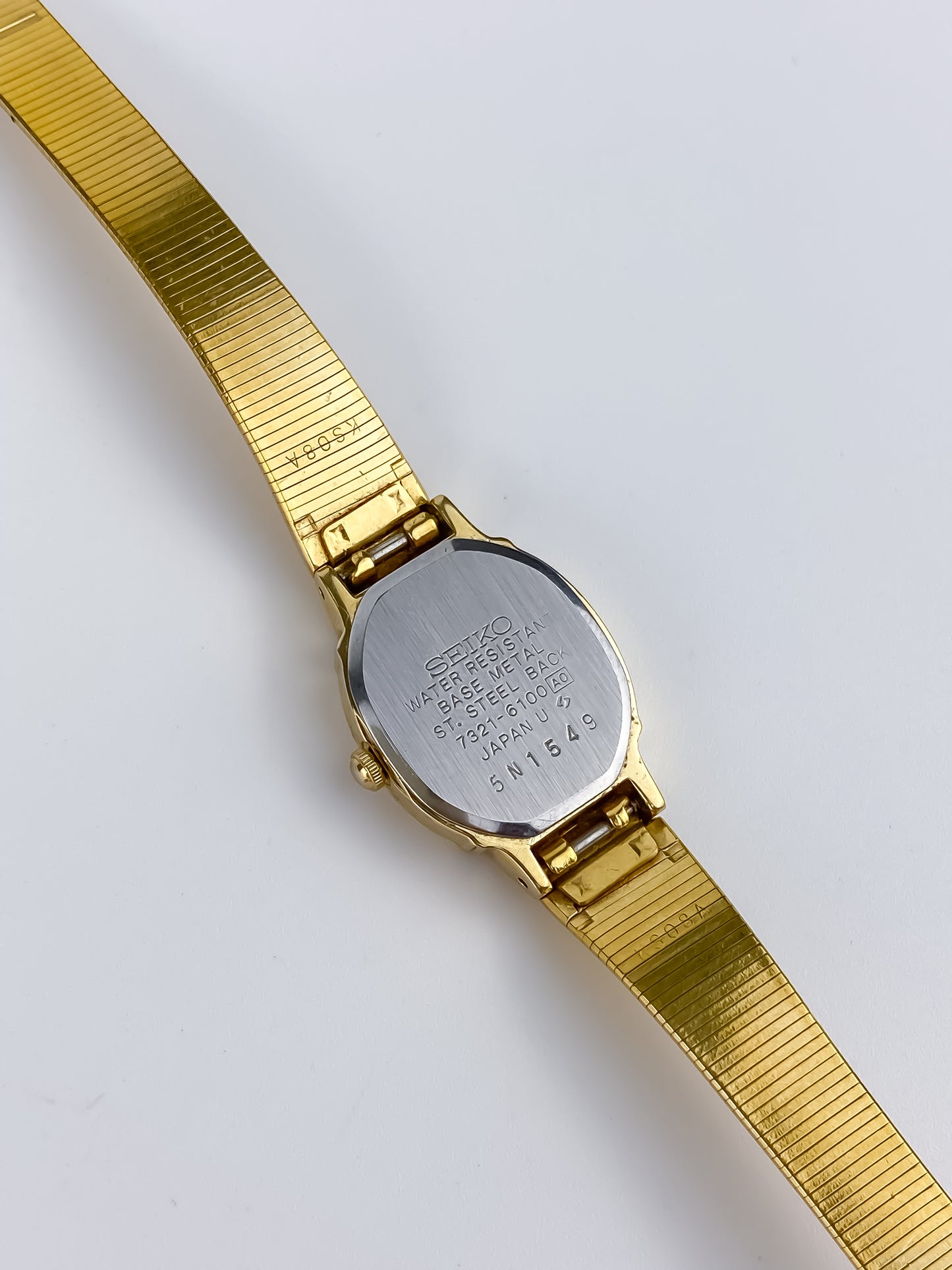 Seiko Vintage Gold Watch Cocktail 80s Mesh Bracelet