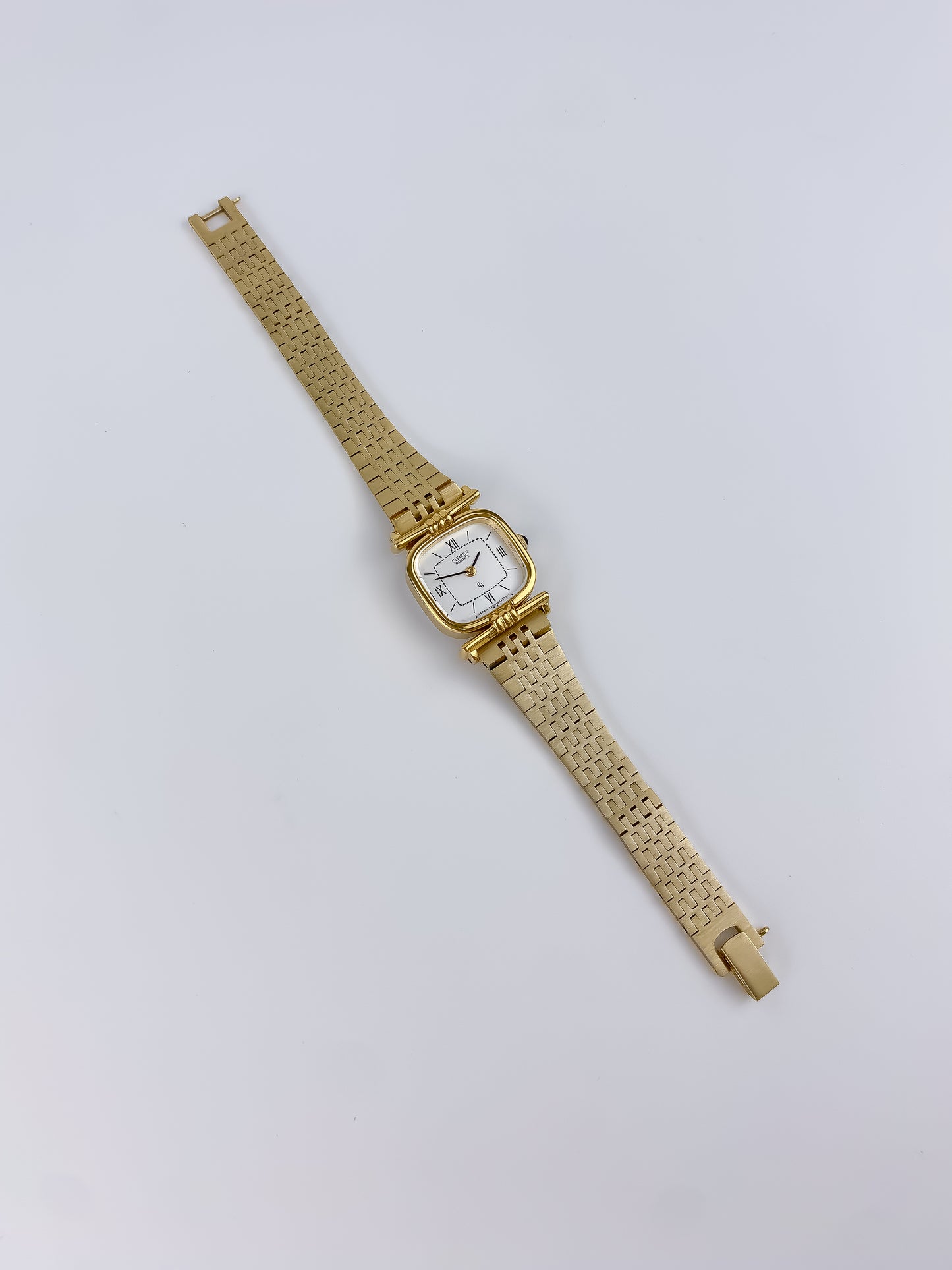 Citizen Vintage Gold Watch Cocktail 80s Milanese Bracelet Original Box