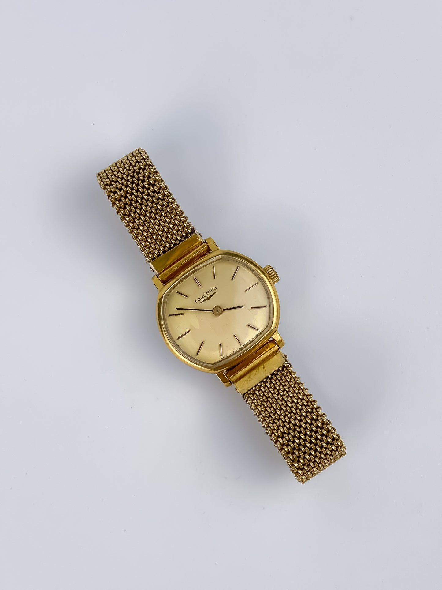 Longines Vintage Gold Cocktail 80s Mechanical Watch Milanese Bracelet