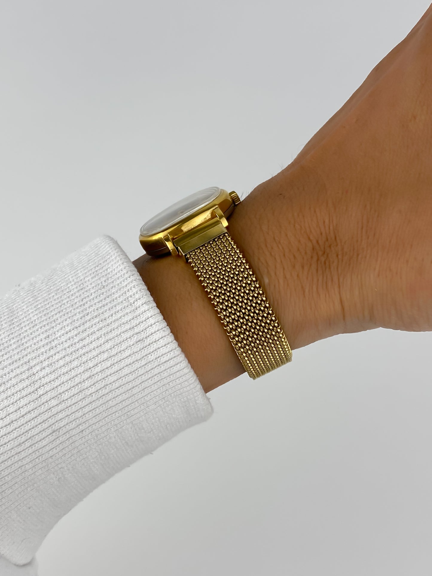 Longines Vintage Gold Cocktail 80s Mechanical Watch Milanese Bracelet