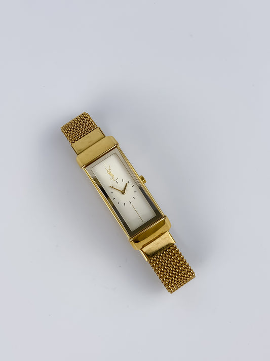 Rare Yves saint Laurent Vintage Gold Bracelet Watch Cocktail Y2K