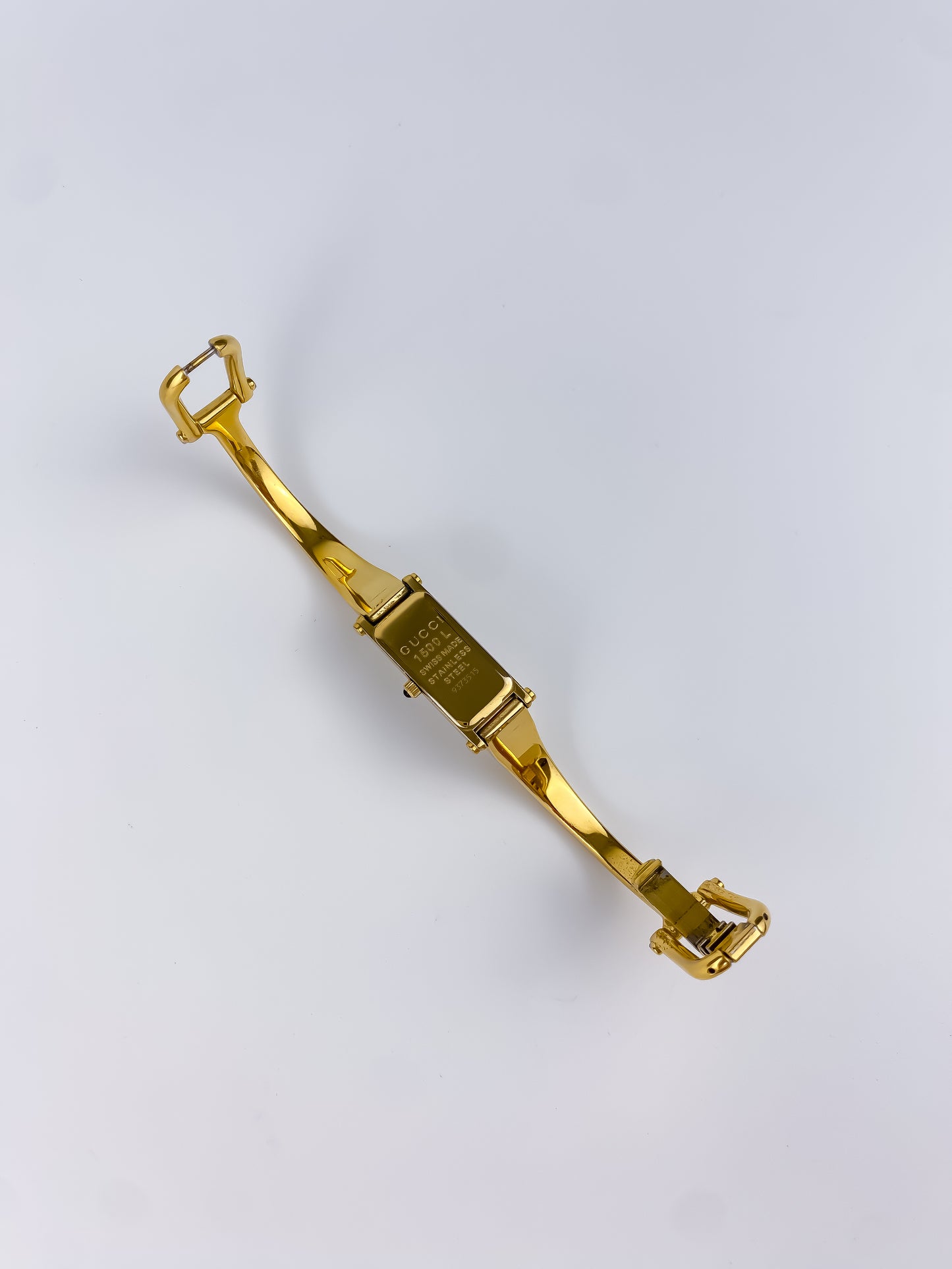 Gucci Vintage Gold Bangle Watch Cocktail Y2K Rectangular Dial