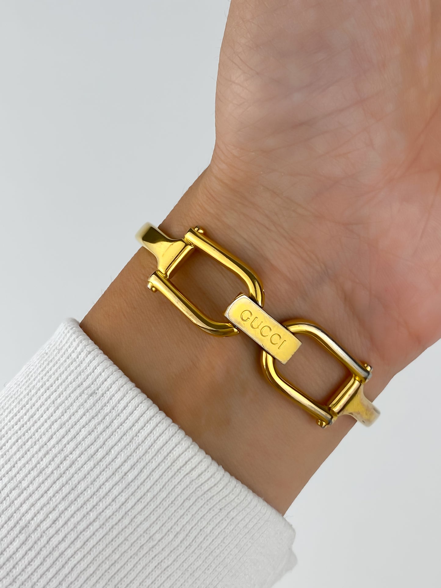 Gucci Vintage Gold Bangle Watch Cocktail Y2K Rectangular Dial